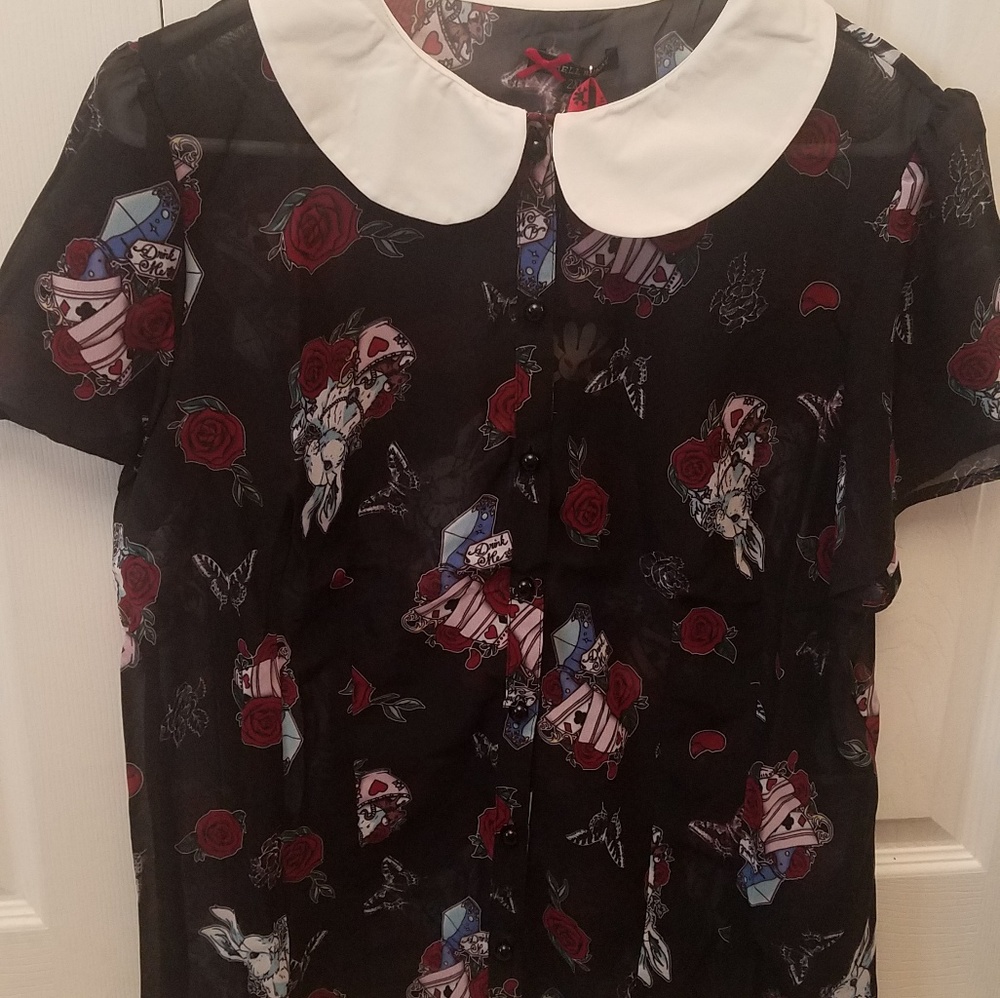 Alice in wonderland blouse hell bunny